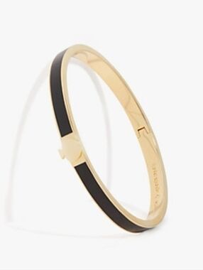 🖤🔹️kate spade🔹️ Heritage Gold-Tone Hinged Bangle Thin Enamel Bracelet